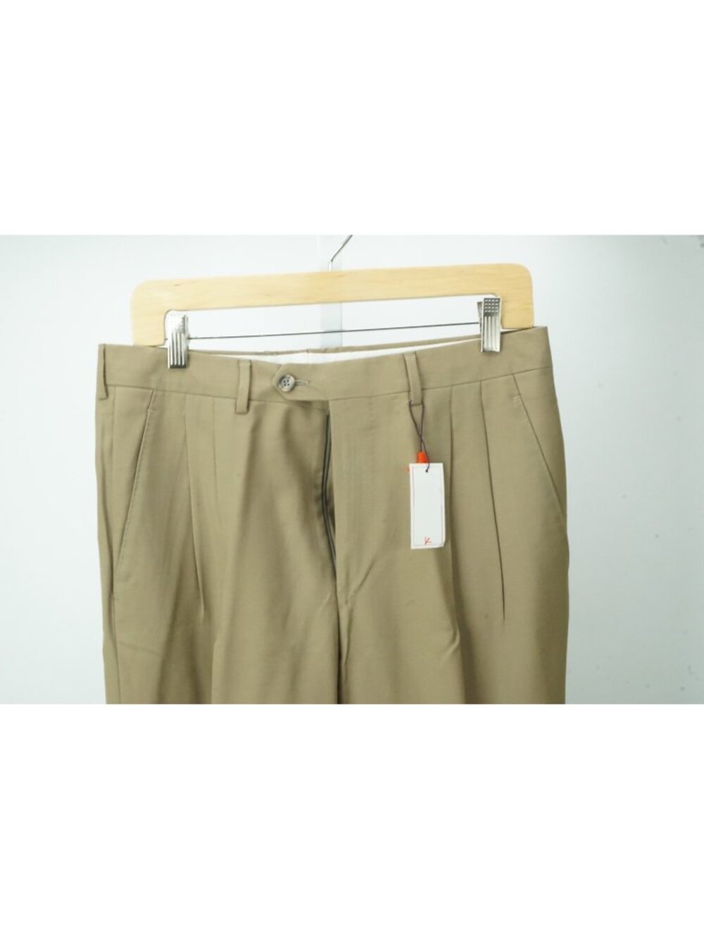 Isaia Khaki Brown Angelica Wool Mens Dress Pants Sz 48 EU Brand New